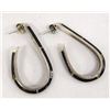 Image 3 : Native American Zuni Sterling Inlay Jet Earrings