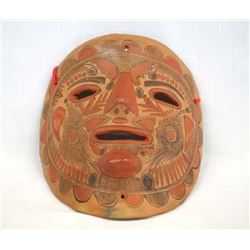 Vintage Mexican Painted Clay Mask