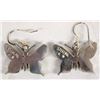 Image 2 : Zuni Sterling Silver Inlay Butterfly Earrings