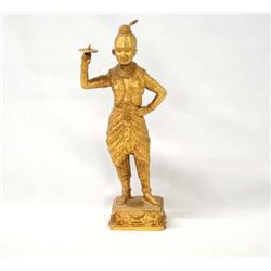 Gold Laminated Bronze Thai Dancer Statue