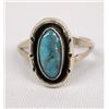Image 1 : Native American Navajo Silver Turquoise Ring, Sz 8