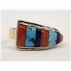 Image 1 : Zuni Sterling Silver Inlay Ring, Size 14
