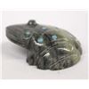 Image 1 : Zuni Hand Carved Serpentine Frog Fetish by T. Quam