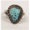 Image 1 : Native American Navajo Silver Turquoise Ring, Sz 7