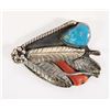 Image 1 : Antique Estate Navajo Sterling Turquoise Brooch
