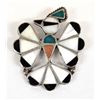 Image 1 : Traditional Zuni Silver Inlay Thunderbird Pin