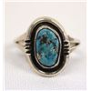 Image 1 : Native American Navajo Sterling Turquoise Ring, 7