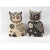 Image 1 : Pair of Sand Covered Carved Owls