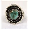 Image 1 : Native American Navajo Silver Turquoise Ring, 8.25