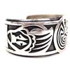 Image 3 : Hopi Sterling Silver Cuff Bracelet by B. Gashwazra