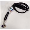 Image 2 : Fabulous Hopi Sterling Inlay Bolo Tie by C. Wolf