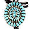 Image 2 : Zuni Silver Turquoise Bolo Tie by Lorraine Waatsa