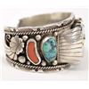 Image 3 : Navajo Silver Kingman Turquoise Watch Bracelet