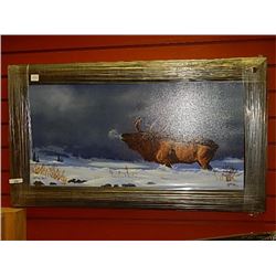 FRAMED LIMITED EDITION PRINT - WINTER BULL ELK - A.J.KING - GALLERY ESTIMATE ~$825
