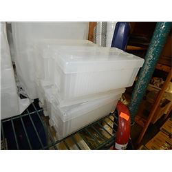 NEW PLASTIC STORAGE CONTAINERS - PACK OF 4