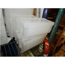 NEW PLASTIC STORAGE CONTAINERS - PACK OF 4