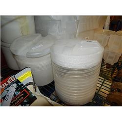 NEW PLASTIC ROUND STORAGE CONTAINERS - 2 PER LOT