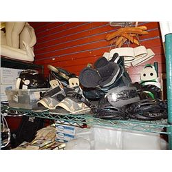 SHELF LOT OF SPORTS EQUIPMENT - PS