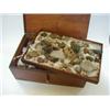 Image 1 : A MAHOGANY COLLECTORS' BOX, mid 19th Century, containing three trays of mineral specimens, (some...