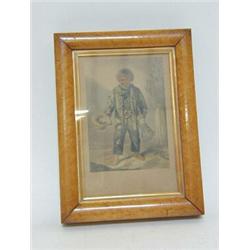 A GEORGE BAXTER PRINT, 'Copper Your Honour', in a period birds eye maple frame, 15cm x 10cm  30-4...