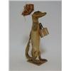 Image 1 : A NOVELTY BABY CROCODILE FIGURE, formed as a lady with handbag and parasol taking a stroll, heigh...