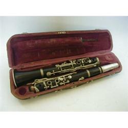 A CASED CLARINET, signed 'Zimmerman' 20-30...