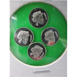 4 x .999 Fine Silver "Slave Queen" Rounds - Rare