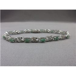 3 CTW Emerald & Diamond Tennis Bracelet