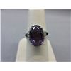 Image 1 : 6.45 CT "Checkerboard Cut" Amethyst & Diamond Ring