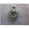 Image 1 : .90 CTW Emerald & Diamond Heart Necklace