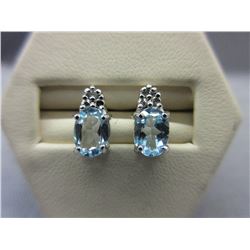 New - 1.5 CTW Blue Topaz & Diamond Earrings