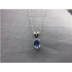 Rich Deep Blue .55 CT Oval Tanzanite Necklace