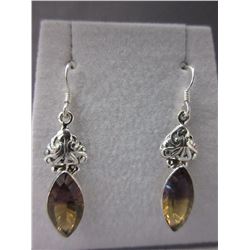 New - Marquise Cut Ametrine Earrings - French Hook
