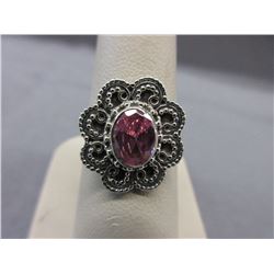 1.5 CT Pink Kunzite Bezel Set Ring