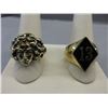 Image 1 : 2 Solid Bronze Cast Biker Rings