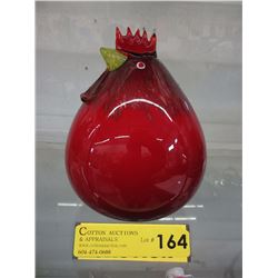 Red Art Glass Rooster