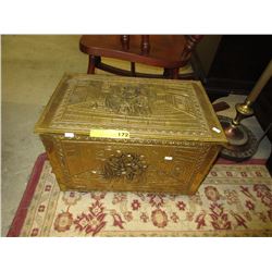 Brass plated wood box - used