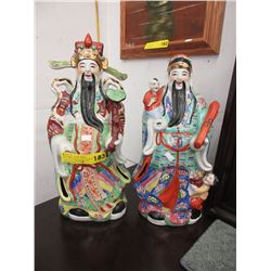 Pair of glazed ceramic deity statues