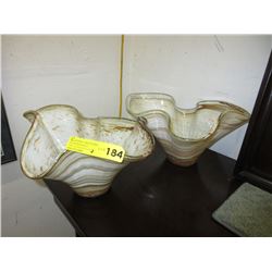 Pair of new glass centerpiece bowls