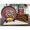 Image 1 : Decorated wood plate & box
