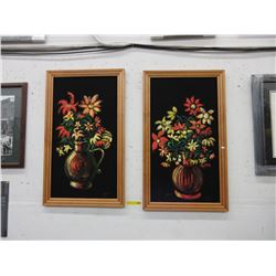 2 Black velvet still life pictures