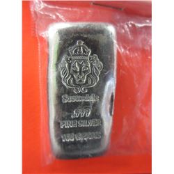 100 Gram .999 Silver "Scottsdale Mint" Loaf Bar