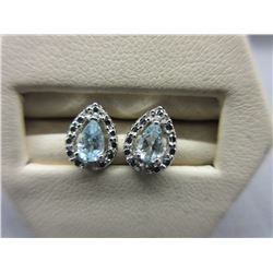 New - "Pear-cut" Topaz Earrings set with Diamonds