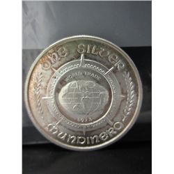 1 Troy Oz. "World Trade Show" Silver Art Round