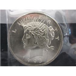 1993 Mintage - 1 Troy Ounce .999 Silver Art Round