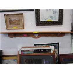Pine shelf with pegs - used
