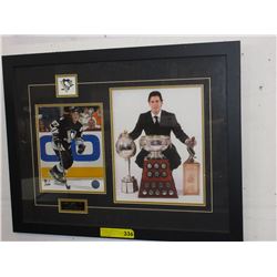Framed Sidney Crosby memorabilia