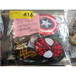 50 New Comic, cartoon & TV character patches