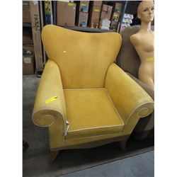 Yellow corduroy arm chair