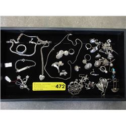 Large lot of assorted Silver jewelry - used